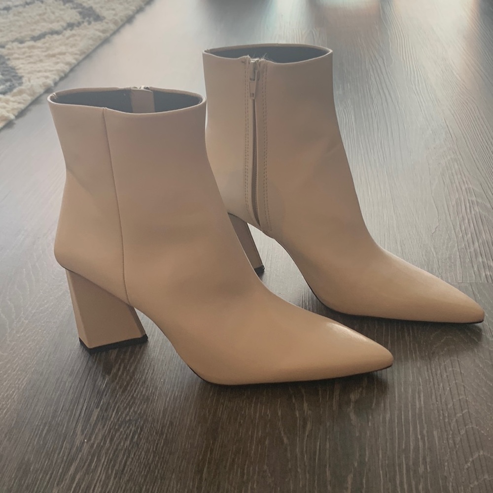 Zara heeled leather ankle boots